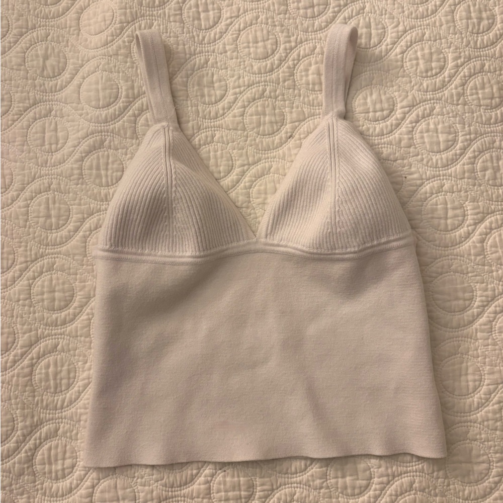 Free People White Knit Backless Crop Top